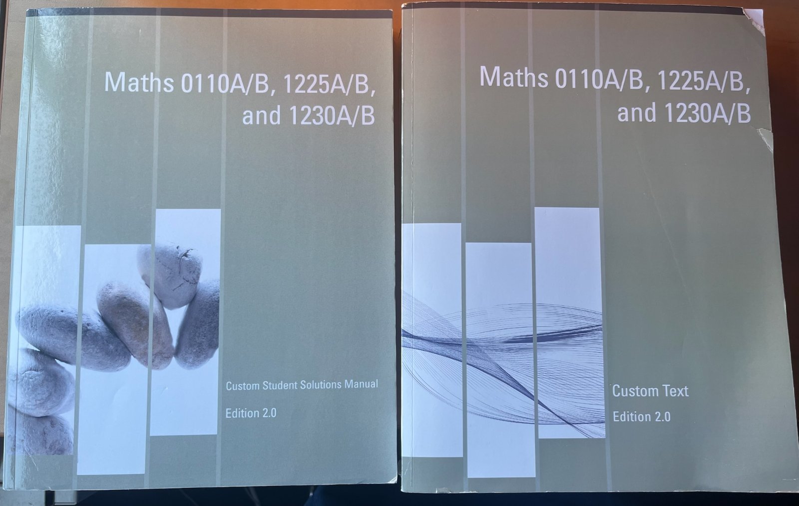 Print Bundle: Custom Textbook and Solutions Manual for MAT0110A/B 1225A/B 1230A/B